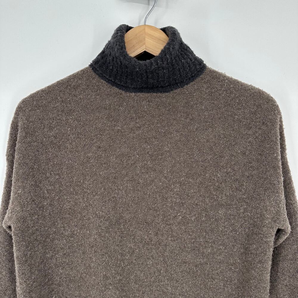 Eleventy Boiled Wool Blend Color Block Turtleneck… - image 2